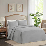 400TC Cotton Sateen Solid Tailored Quilted Bedspread Set