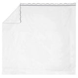 400TC Cotton Scallop Embroidery & Border Sateen Solid Top Sheet