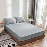 400TC Luxurious Single Embroidery Sateen Solid Cotton Fitted Sheet