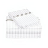 400TC Double Embroidery Sateen Stripe Cotton Sheet Set