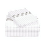 400TC Triple Embroidery Sateen Stripe Cotton Sheet Set