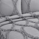 400TC Cotton Sateen Solid Textured Ruffle Bedspread Set