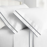 400TC Embroidery & Border Cotton Sateen Solid Top Sheet