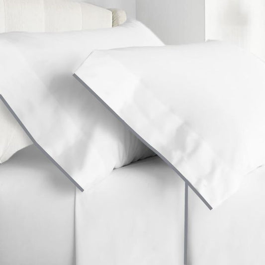 400TC Embroidery Cotton Sateen Solid Top Sheet