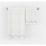 Double Wavy Embroidered Cotton Bath Towels (Set of 2)