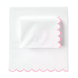 Allena 400TC Cotton Scallop Embroidery Sateen Solid Sheet Set