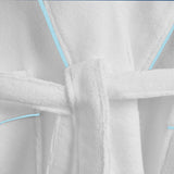 Shawl Collar Cotton Bath Robe with Border Embroidery