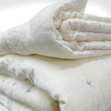 Plus-Stitch Linen Bed Coverlet