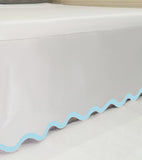400TC Applique Scalloped Cotton Scallop Embroidery Tailored Bed Skirt