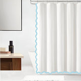 Scallop Thick Banded Cotton Shower Curtain