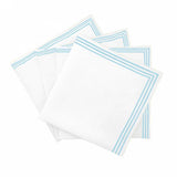 Triple Embroidery Border Linen Napkins (Set of 4)
