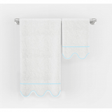 Scalloped & Border Embroidered Bath Towels (Set of 2)