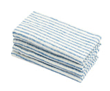Blue Linen Striped Napkins