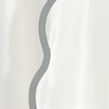 400TC Applique Scalloped Embroidery Cotton Curtain (Set Of 2)