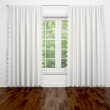 Scallop Polyester Curtain (Set of 2)