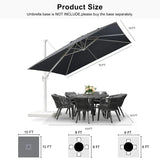 PURPLE LEAF Outdoor Patio Umbrella with Base, Best White Cantilever Umbrellas
