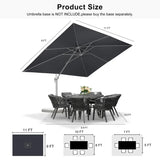 PURPLE LEAF Outdoor Patio Umbrella with Base, Best White Cantilever Umbrellas