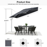 PURPLE LEAF Outdoor Patio Umbrella with Base, Best White Cantilever Umbrellas