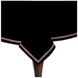 Double Embroidery Border Sateen Cotton Solid Table Cloth - Black