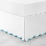 400TC Applique Scalloped Cotton Scallop Embroidery Tailored Bed Skirt