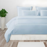 400TC Cotton Classic Luxurious Embroidery Sateen Solid Duvet Cover Set