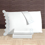 400TC Cotton Sateen Double Scallop Embroidery Pillowcases (Set Of 2)