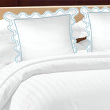 400TC U Shape Scallop Embroidery Cotton Solid Euro Sham