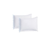 400TC U Shape Scallop Embroidery Cotton Solid Pillowcases (Set Of 2)