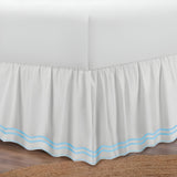 400TC Wavy Embroidery & Border Cotton Sateen Solid Bed Skirt