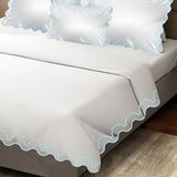 Imaginary Scallop 400TC Cotton Embroidery Sateen Solid Duvet Cover Set