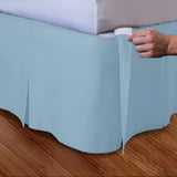 400TC Cotton Sateen Velcro Detachable Pleated Bed Skirt