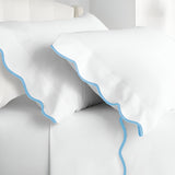 400TC Cotton Scallop Embroidery Sateen Solid Pillowcases (Set Of 2)