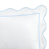 400TC Cotton Scallop Embroidery & Border Sateen Solid Pillow Sham
