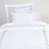 Double Wavy Embroidered Cotton Duvet Cover Set