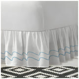 400TC Cotton Double Wavy Embroidered Gathered Bed Skirt