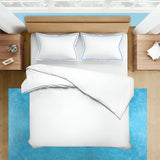 400TC Embroidery Cotton Sateen Solid Duvet Cover Set