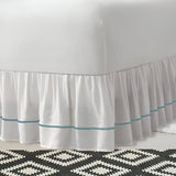 400TC Sateen Solid Cotton Single Embroidered Gathered Bed Skirt