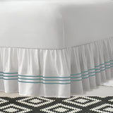 400TC Sateen Solid Cotton Triple Embroidered Gathered Bed Skirt