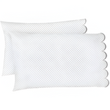 Allena 400TC Cotton Scallop Embroidery Sateen Microcheck Pillowcases (Set Of 2)