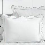 400TC Cotton Scallop Embroidery & Border Sateen Solid Pillow Sham