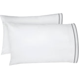 400TC Embroidery & Border Cotton Sateen Solid Pillowcases (Set Of 2)