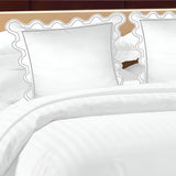 400TC U Shape Scallop Embroidery Cotton Solid Euro Sham