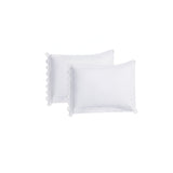 400TC U Shape Scallop Embroidery Cotton Solid Pillowcases (Set Of 2)