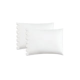 400TC Zig & Zag U Shape Scallop Embroidery Cotton Solid Pillowcases (Set Of 2)