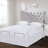 Detachable Wrap Around Polyester Ticking Stripe Tailored Bed Skirt