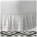 400TC Cotton Double Wavy Embroidered Gathered Bed Skirt