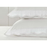400TC Cotton Scallop Embroidery Sateen Microcheck Duvet Cover Set