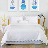 400TC U Shape Scallop Embroidery Cotton Duvet Cover Set