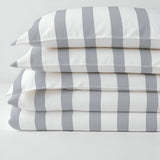 400TC Stripe Border Frame Cotton Sateen Duvet Cover Set