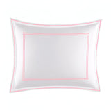 400TC Edge Embroidery & Double Border Cotton Sateen Solid Pillow Sham
